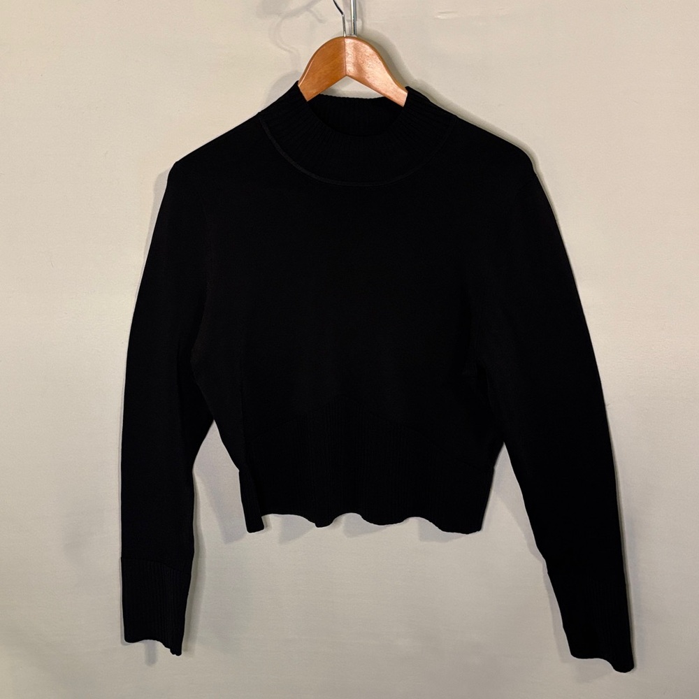 Banana Republic Mock Neck Black Knit Top Sweater Size Large